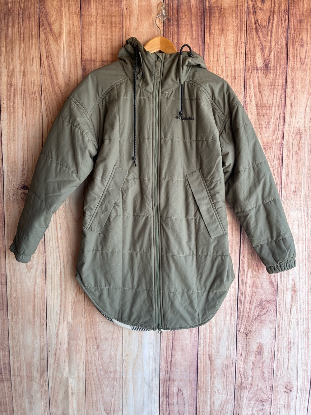 Columbia Chatfield Hill II Parka Jacket in Stone Green Size Small - Picture 3 of 10